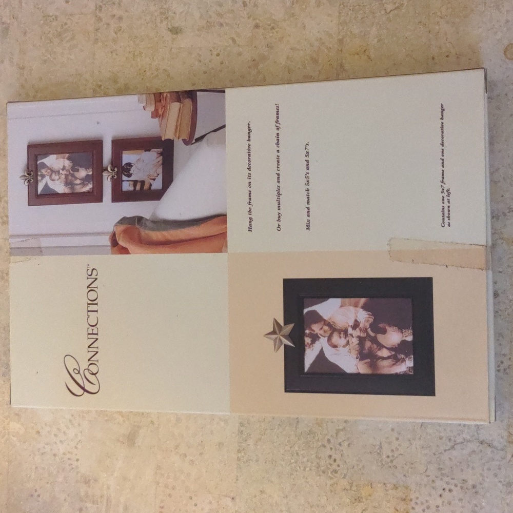 NWT! NIB! Carr Frames 5"x7" Connections Picture Frame Black Wood Gold Star - Picture 5 of 10
